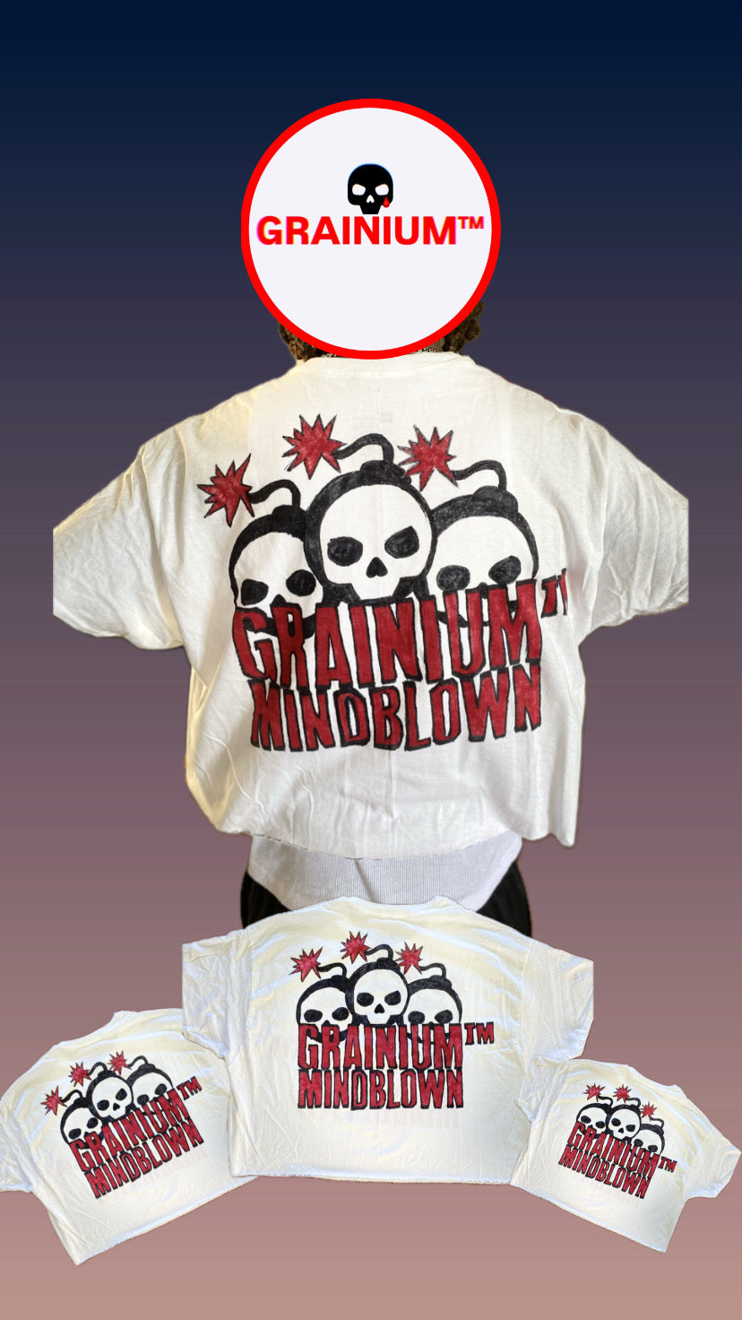 GRAINIUM™ Mindblown Oversized Box Crop Graphic Tee