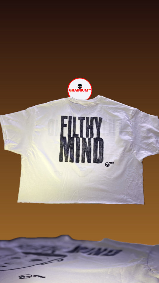 GRAINIUM™ Oversized Box-Crop Tee – Filthy Mind (Hand-Drawn Edition)