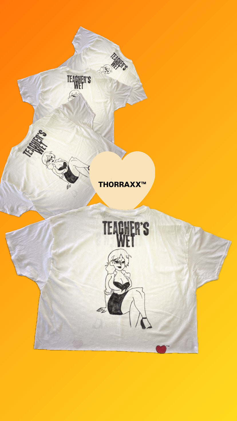 THORRAXX™ Oversized Box Crop T-Shirt – “Teacher’s Wet”