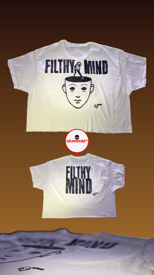 GRAINIUM™ Oversized Box-Crop Tee – Filthy Mind (Hand-Drawn Edition)