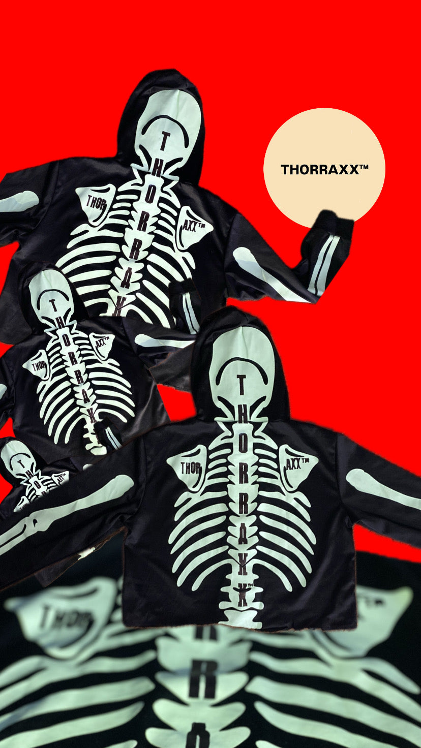 THORRAXX™ Skeleton Spine Zip Hoodie – Glow Bones Edition