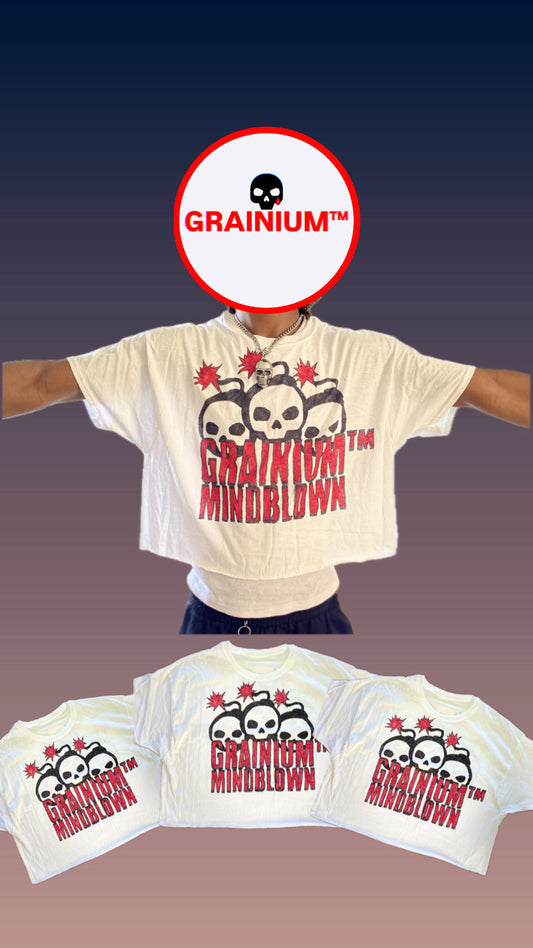 GRAINIUM™ Mindblown Oversized Box Crop Graphic Tee
