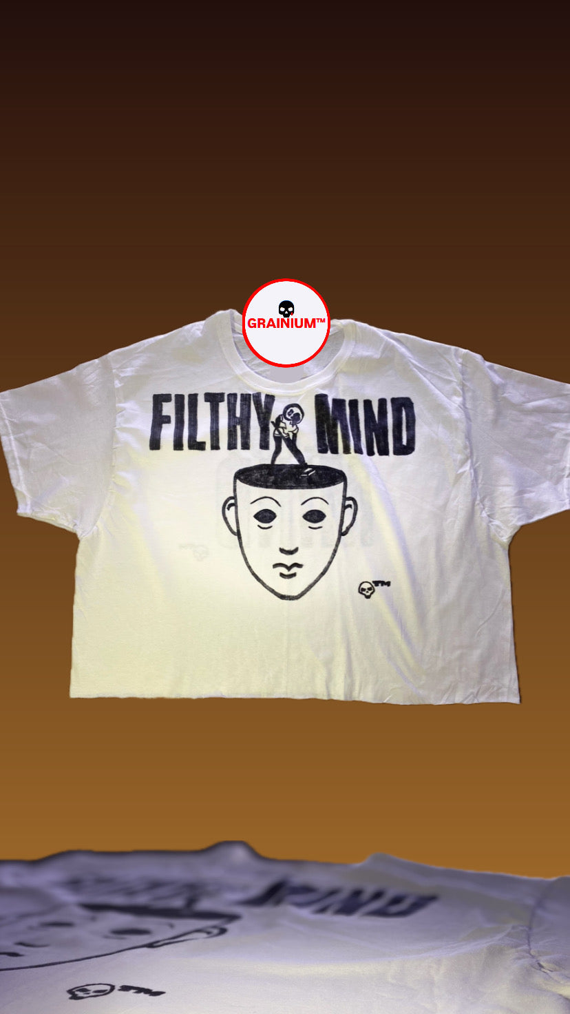 GRAINIUM™ Oversized Box-Crop Tee – Filthy Mind (Hand-Drawn Edition)