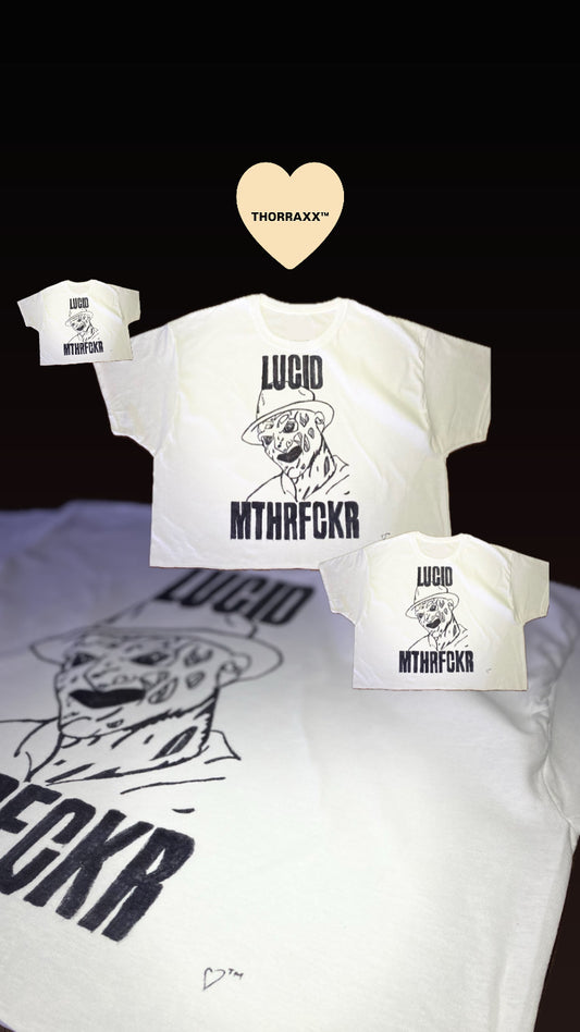 THORRAXX™ Oversized Box Crop Tee – Lucid MTHRFCKR Hand-Drawn Edition