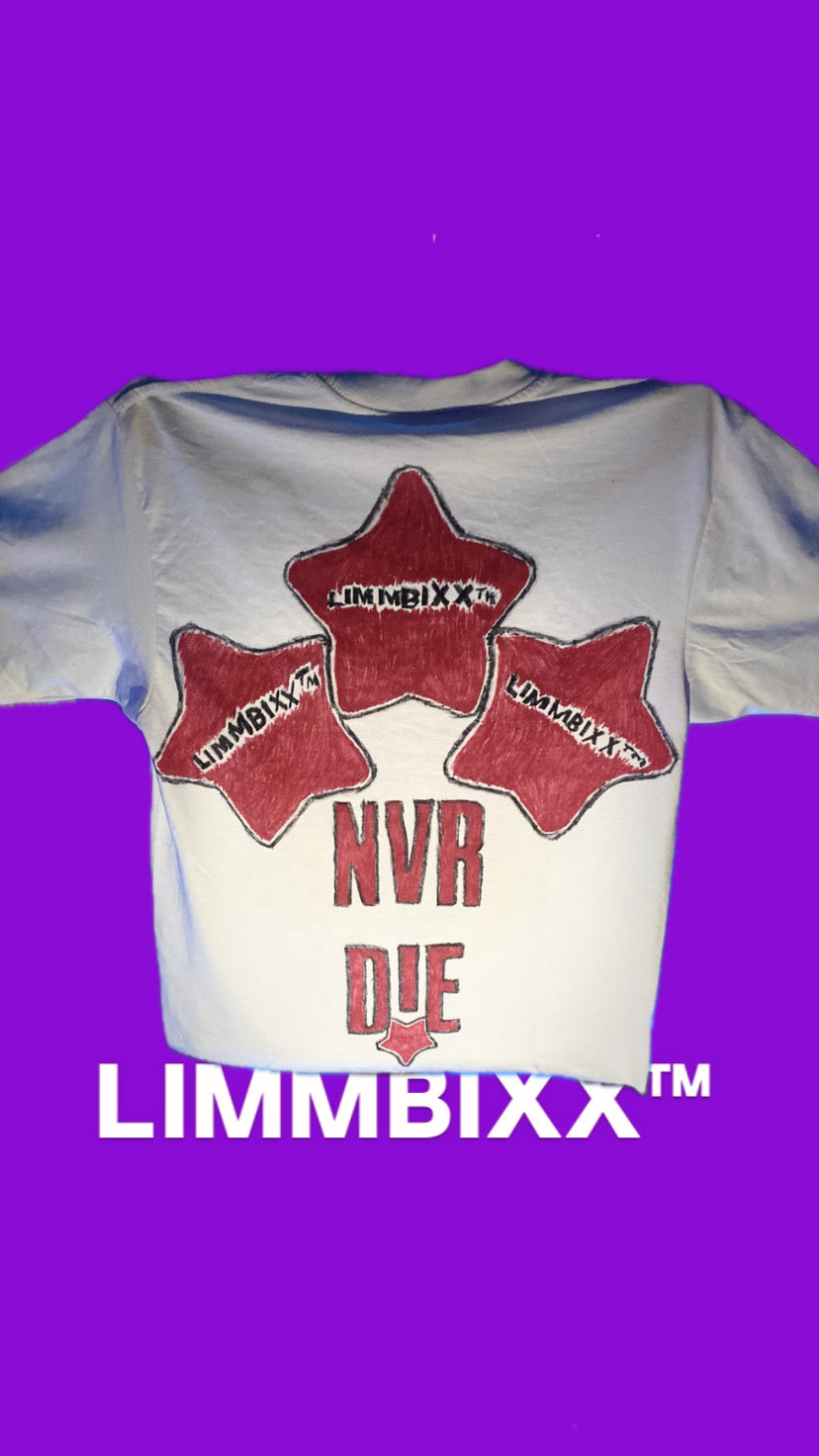 LIMMBIXX “NVR DIES” Box-Cut Tee – Handcrafted Unisex Shirt