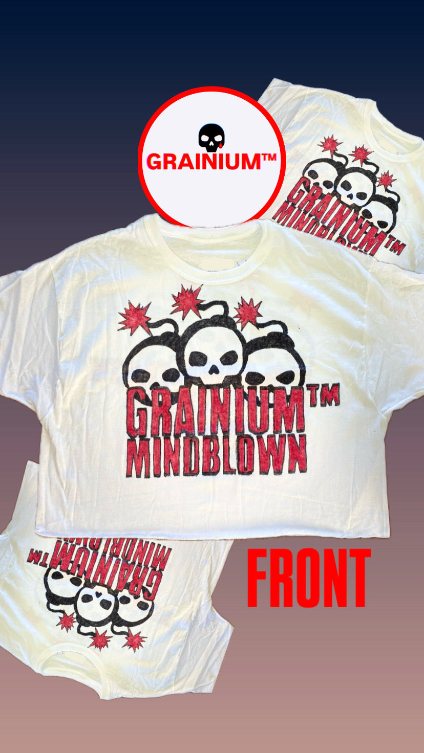 GRAINIUM™ Mindblown Oversized Box Crop Graphic Tee