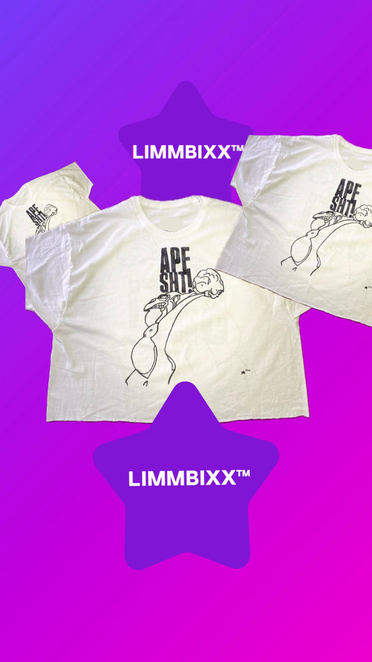 LIMMBIXX™ APE SH!T Oversized Box Crop Tee – Hand-Drawn Graphic