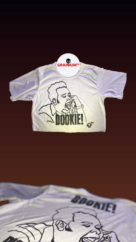GRAINIUM™ Boxcrop Hand-Drawn “DOOKIE!” Pick Up The Phone T-Shirt