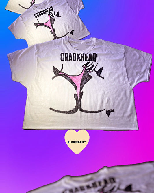 THORRAXX™ “CRACKHEAD” Hand-Drawn Box Crop Tee