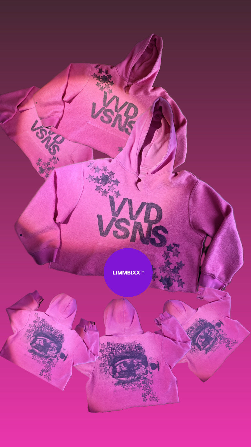 LIMMBIXX™ “VIVID VISIONS” Hand-Painted Unisex Oversized Box Crop Hoodie
