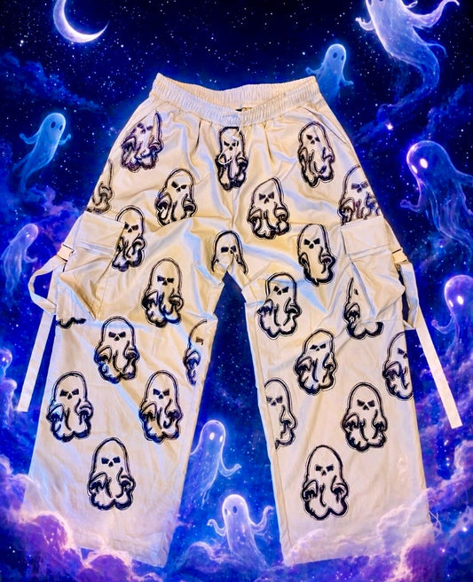 GRAINIUM™ “ERRIE” Hand-Drawn Oversized Wide-Legged Cargos