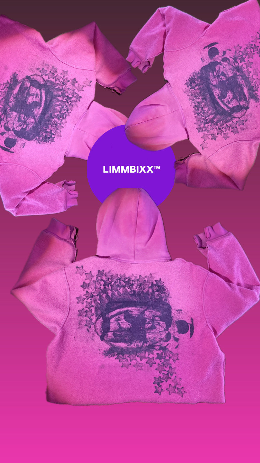 LIMMBIXX™ “VIVID VISIONS” Hand-Painted Unisex Oversized Box Crop Hoodie