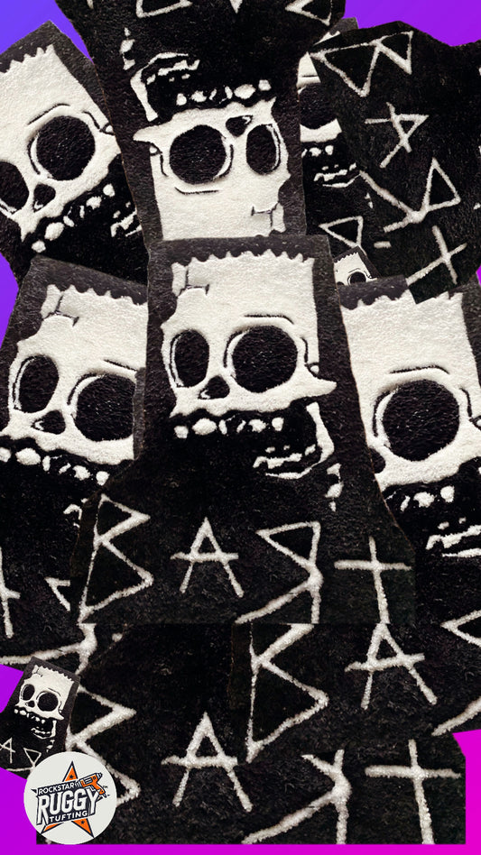 ROCKSTARRUGGY™ “Dead Bart” Tufted Rug – Skull Edition
