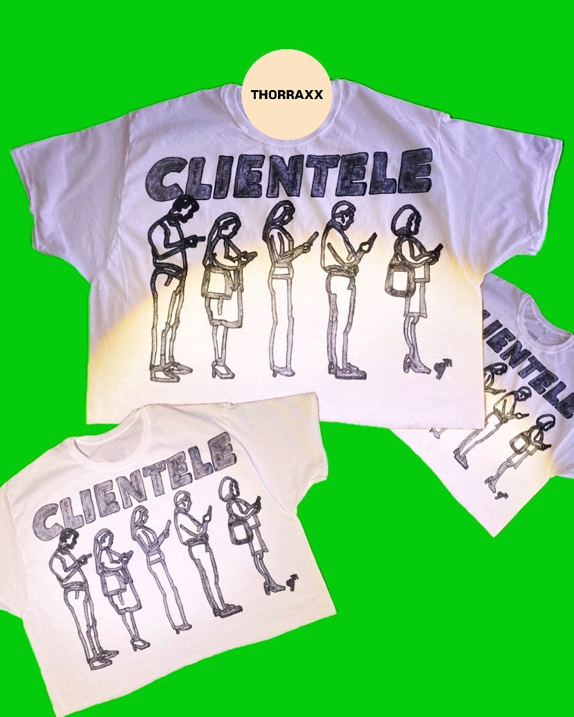 THORAXX™ Oversized Hand-Drawn “CLIENTELE” T-Shirt