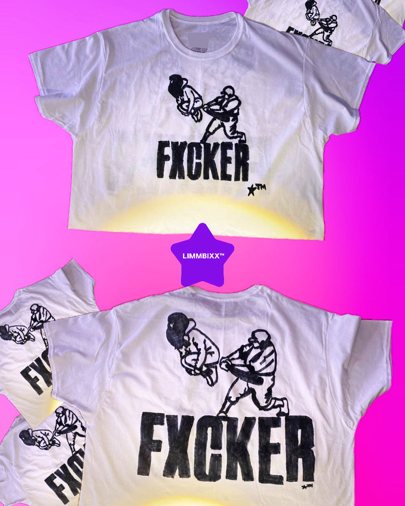 LIMMBIXX™ “FXCKER” Hand-Drawn BoxCrop T-Shirt