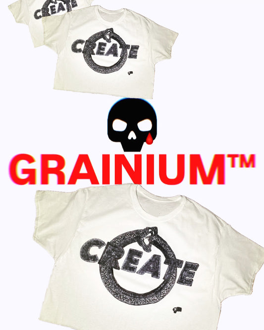 GRAINIUM™ CREATE Oversized Hand-Drawn T-Shirt – White