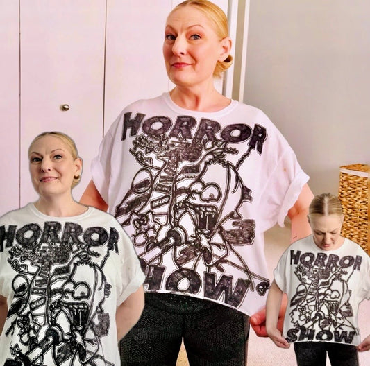 GRAINIUM™ “HORROR SHOW” Hand-Drawn Oversized Box Tee