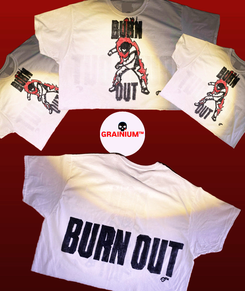 GRAINIUM™ “BURN OUT” Hand-Drawn Oversized T-Shirt