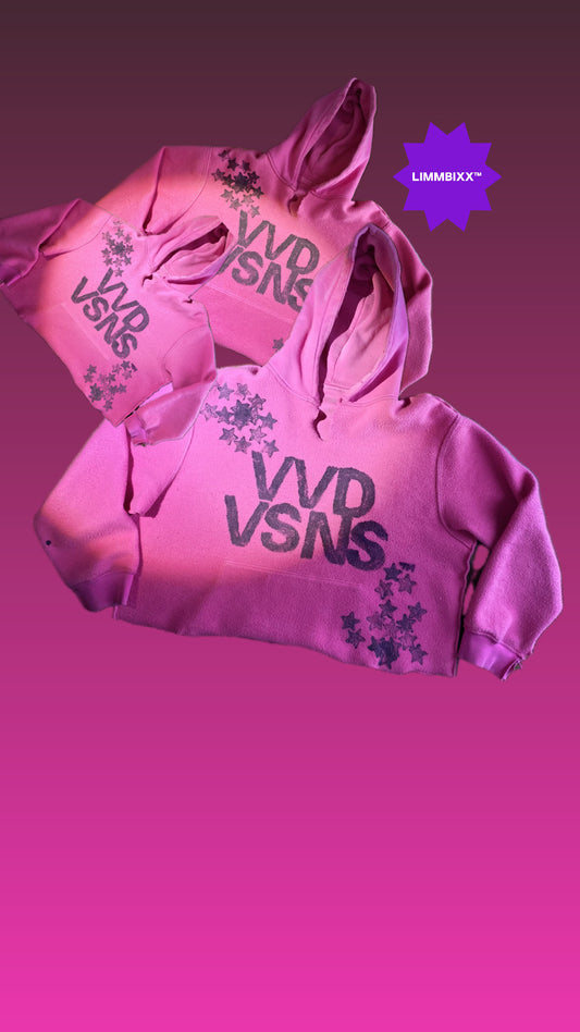 LIMMBIXX™ “VIVID VISIONS” Hand-Painted Unisex Oversized Box Crop Hoodie