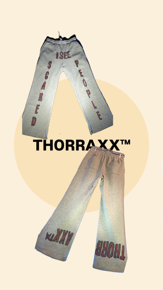 THORRAXX “I SEE SCARED PEOPLE” Unisex Wide-Legged Sweatpants