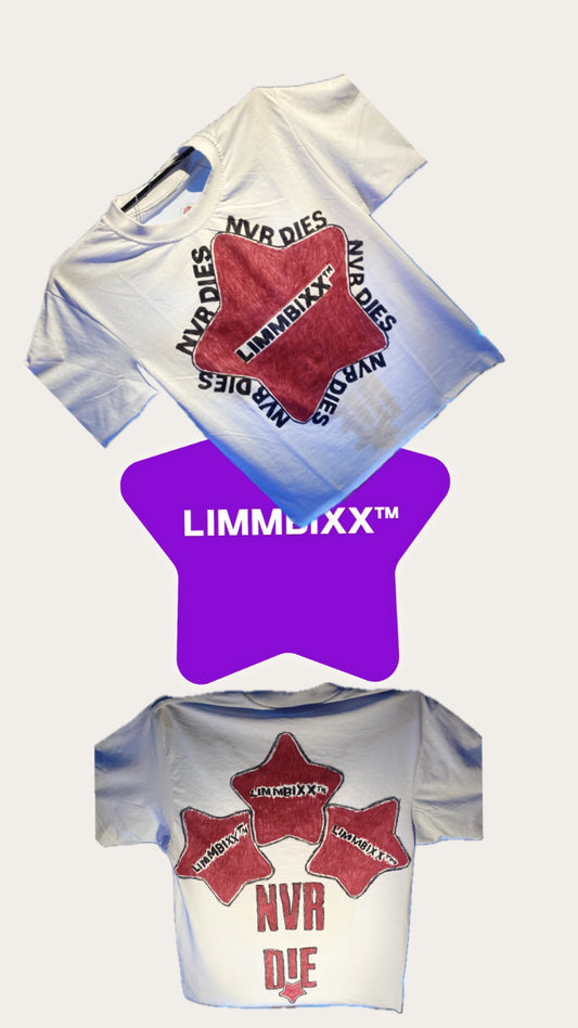 LIMMBIXX “NVR DIES” Box-Cut Tee – Handcrafted Unisex Shirt