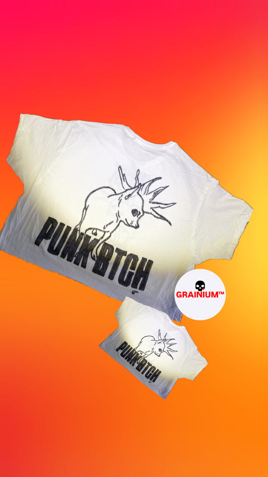 GRAINIUM™ “PUNK B!TCH” Hand-Drawn Box-Cropped Tee
