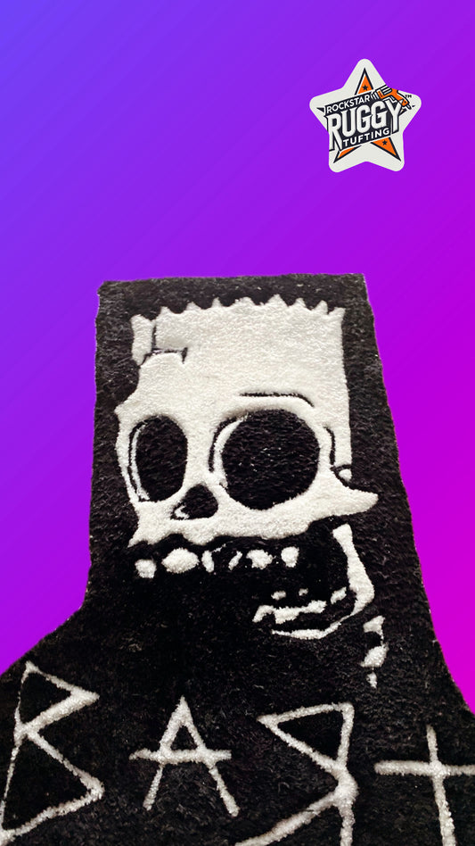 ROCKSTARRUGGY™ “Dead Bart” Tufted Rug – Skull Edition